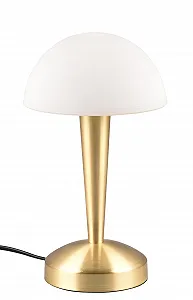 Настільна лампа Reality Leuchten Canaria R59561108 Матова латунь Матове біле скло 4.9 Вт LED E14 Сенсорна Латунь/Білий - Фото 1