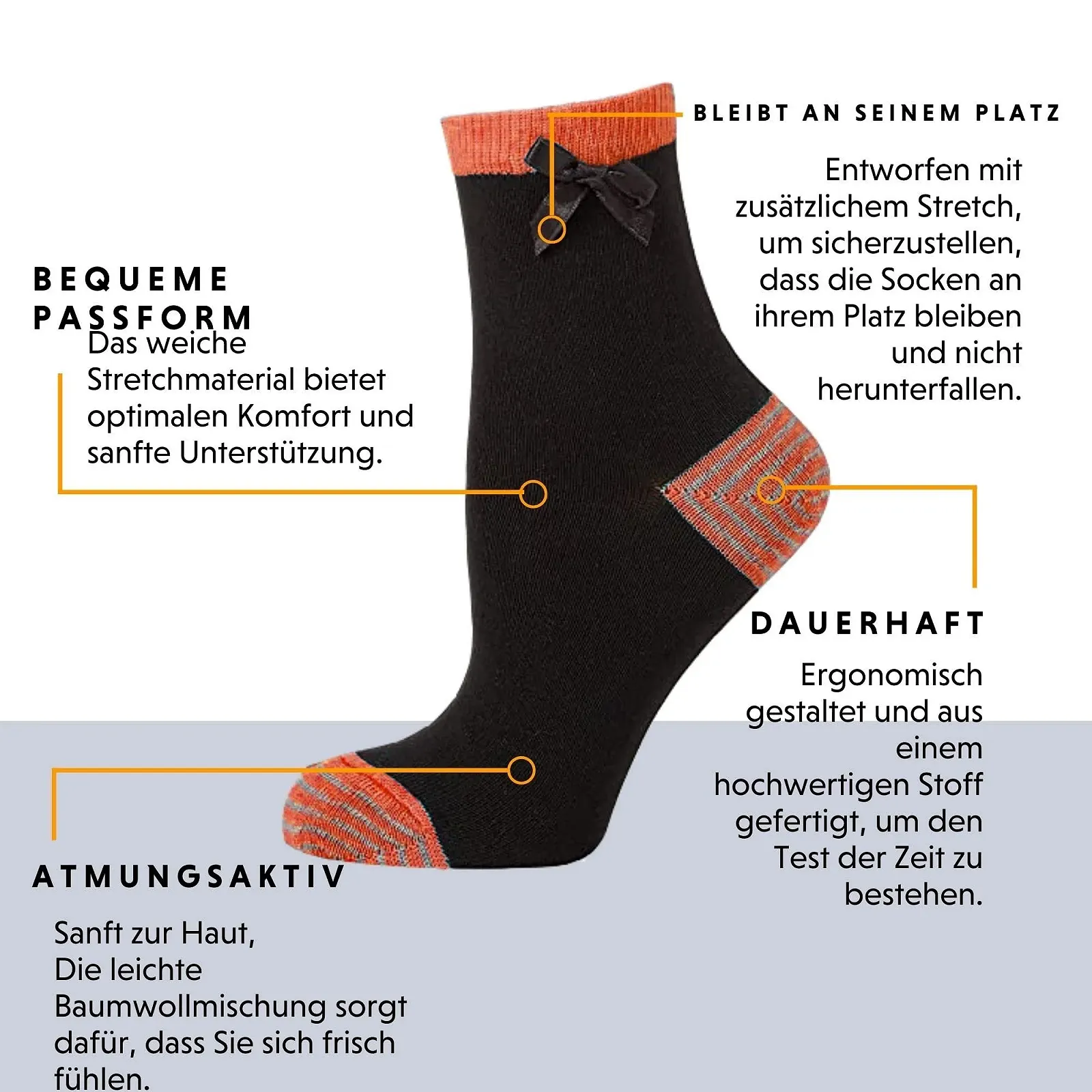 Шкарпетки П'ятка та носок FM London Чорний, Розмір One Size (Розмір виробника: 4-8), упаковка 12 шт, фото №4