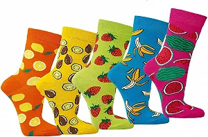 Шкарпетки WOWERAT Жіночі та підліткові з кольоровими фруктами Набір з 3 пар (Розмір 35-38, асорті) - Фото 1