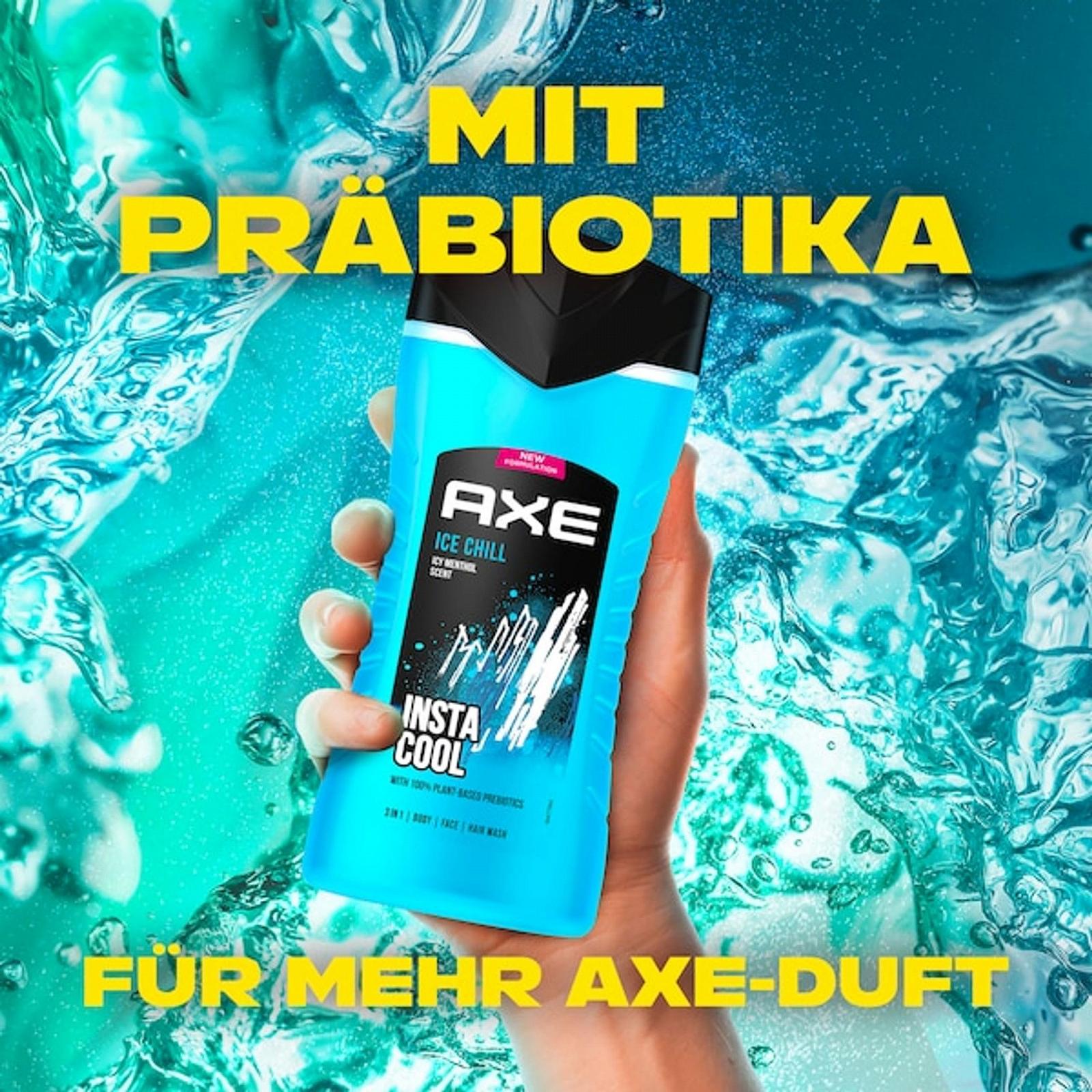 Гель для душу та шампунь Axe Ice Chill 3-в-1 12 x 250 мл, фото №4 Гель для душу та шампунь Axe Ice Chill 3-в-1 12 x 250 мл, фото №4