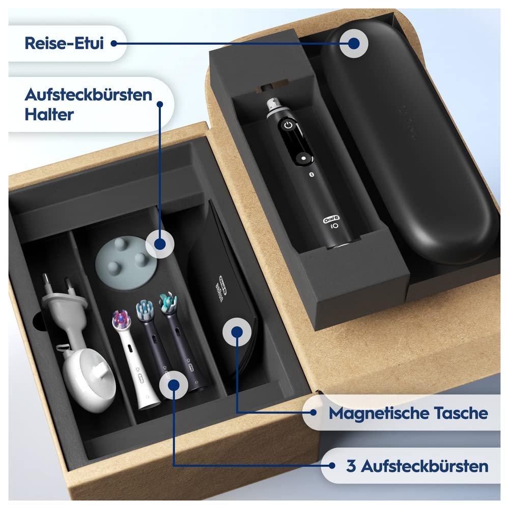Электрическая зубная щетка Oral-B iO Series 6 Plus Edition, черная + насадки iO Ultimate Cleaning, 4 шт., фото №3