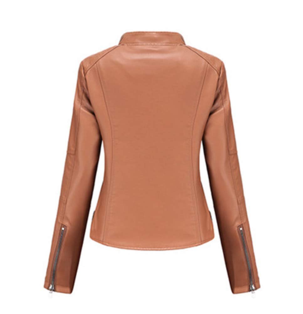 Куртка мотоциклетная DISSA PN767 Женская из искусственной кожи Slim Zip с воротником-стойкой короткая, фото №2