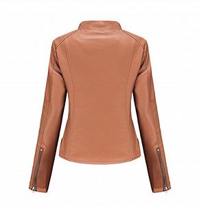 Куртка мотоциклетная DISSA PN767 Женская из искусственной кожи Slim Zip с воротником-стойкой короткая synthetic.ua - Фото 1