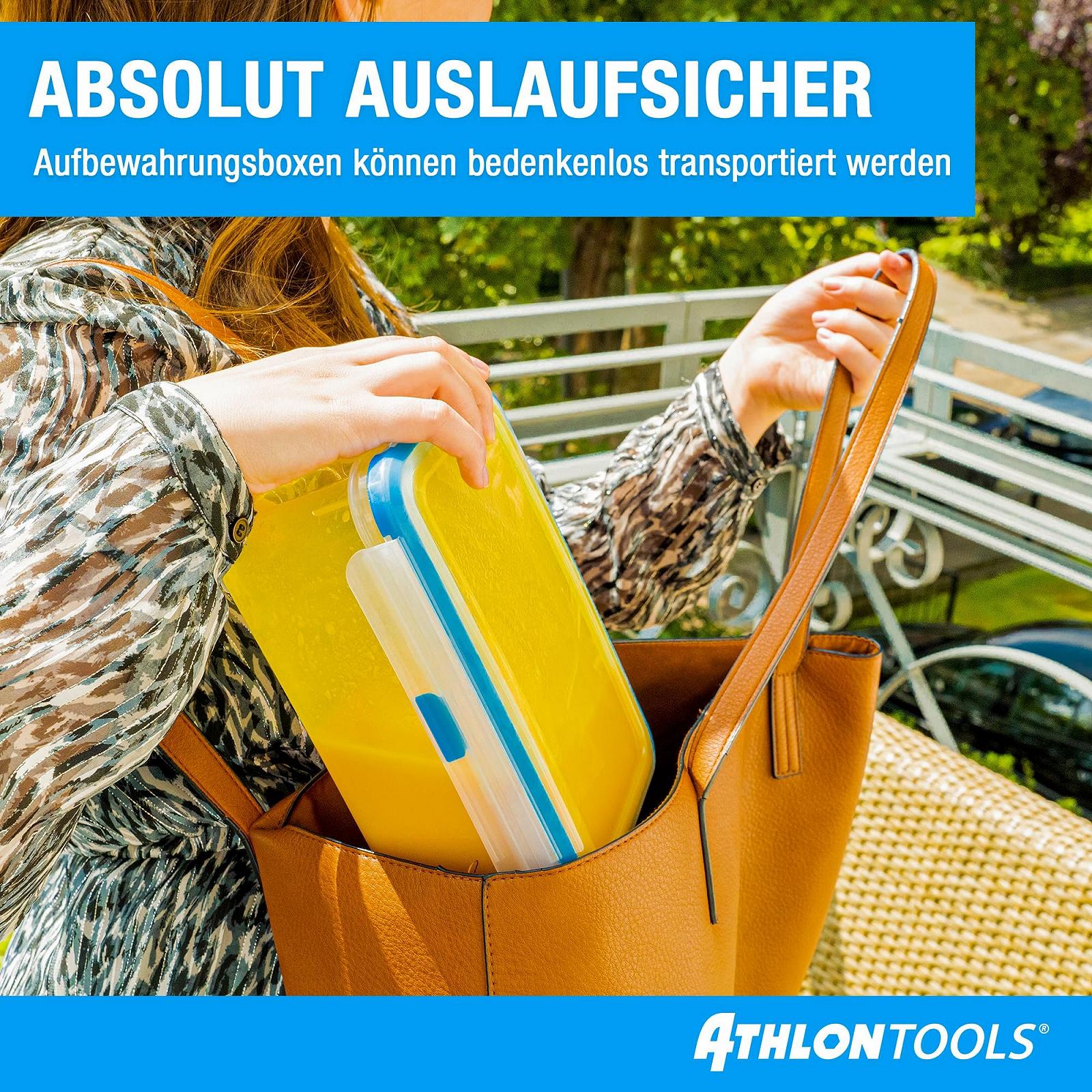 Набір контейнерів для зберігання їжі ATHLON TOOLS 4 x 3 л герметичні, фото №3