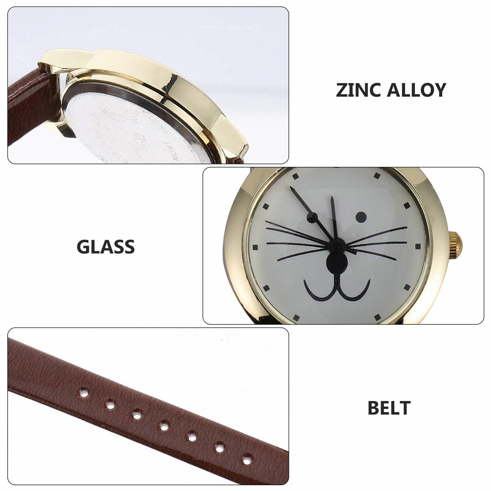 Часы Healvian Модные Женские Часы Кошачьи Часы Для Девочек Мультяшные Студенты Смотрят На Женские Наручные Часы Смотрят На Минималистичные Часы Серебряный Белый, фото №2