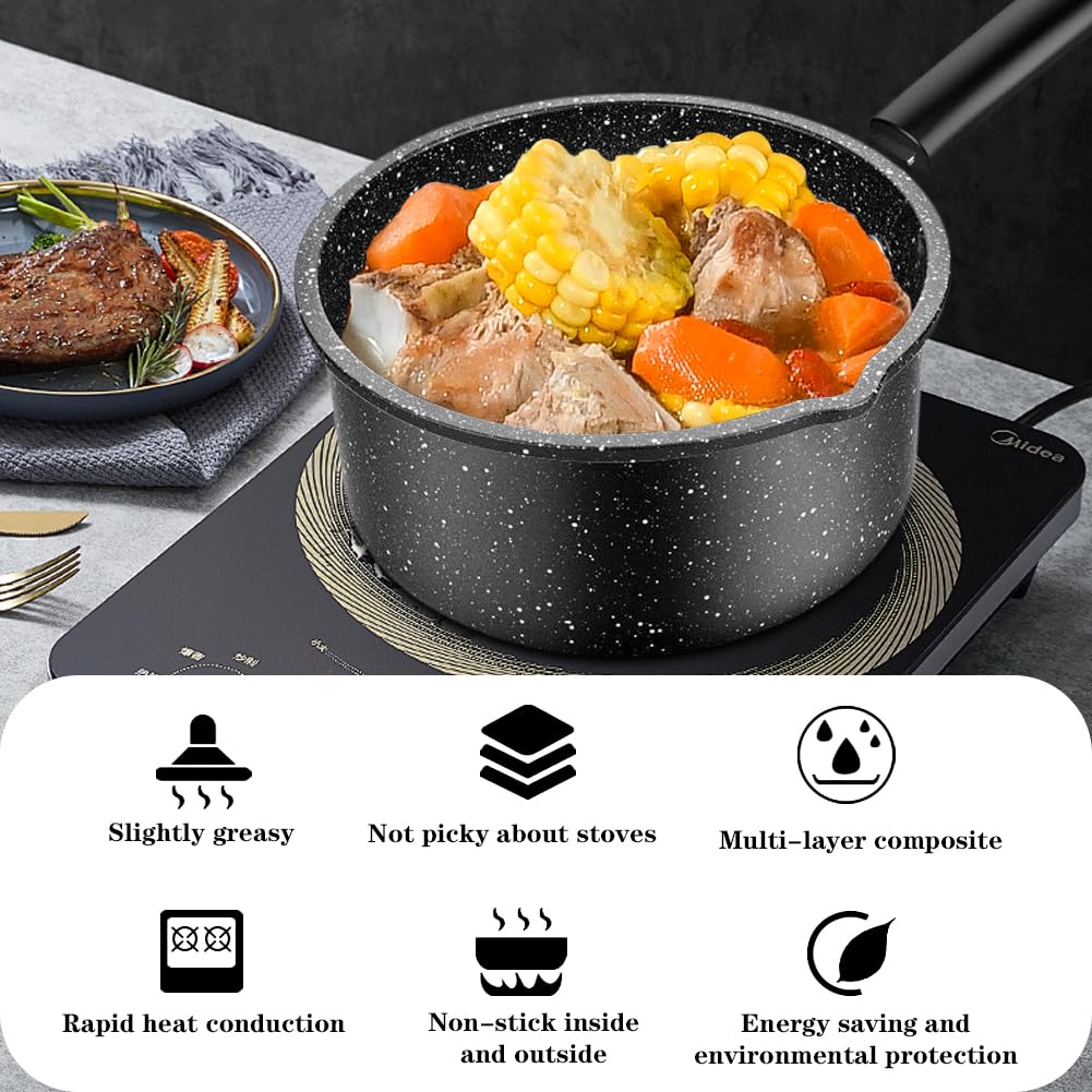 Каструля WAVATA 16 см з кришкою, Індукційна, Антипригарна, 1.5 Л, Універсальна (16 см), фото №4 Каструля WAVATA 16 см з кришкою, Індукційна, Антипригарна, 1.5 Л, Універсальна (16 см), фото №4