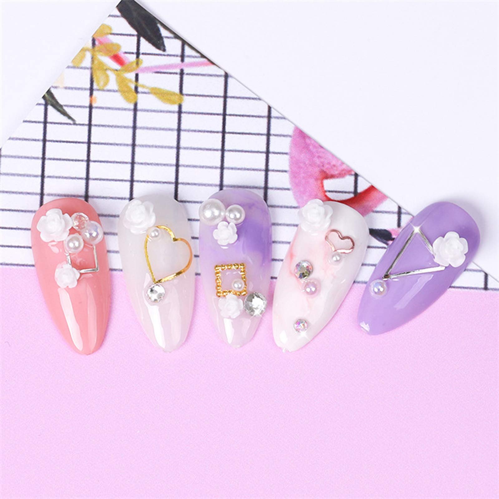 Набор для дизайна ногтей со стразами и жемчугом (3 шт.), фото №5