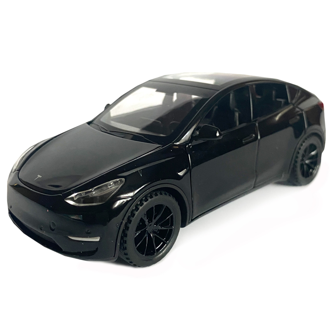 Игрушечная машинка металлическая Tesla Y тесла черная звук свет инерция откр двери багажник капот, фото №2