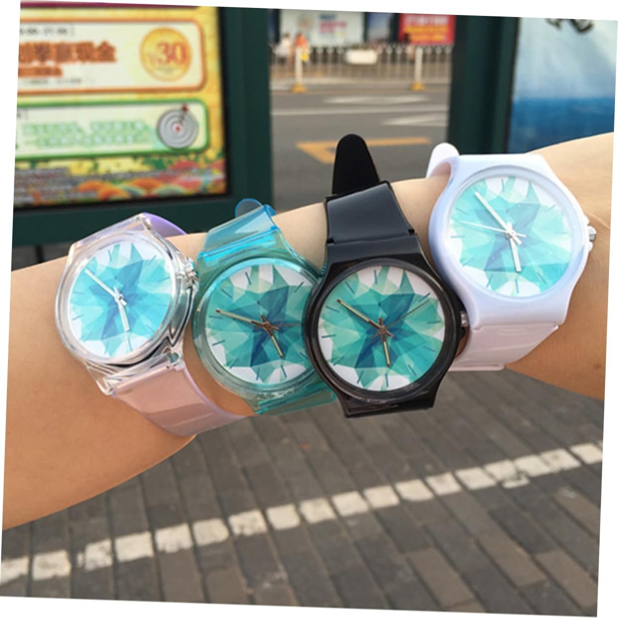 Часы-желе WRITWAA Студенческие Модные Кварцевые Часы Простые Наручные Часы для Декора, фото №9