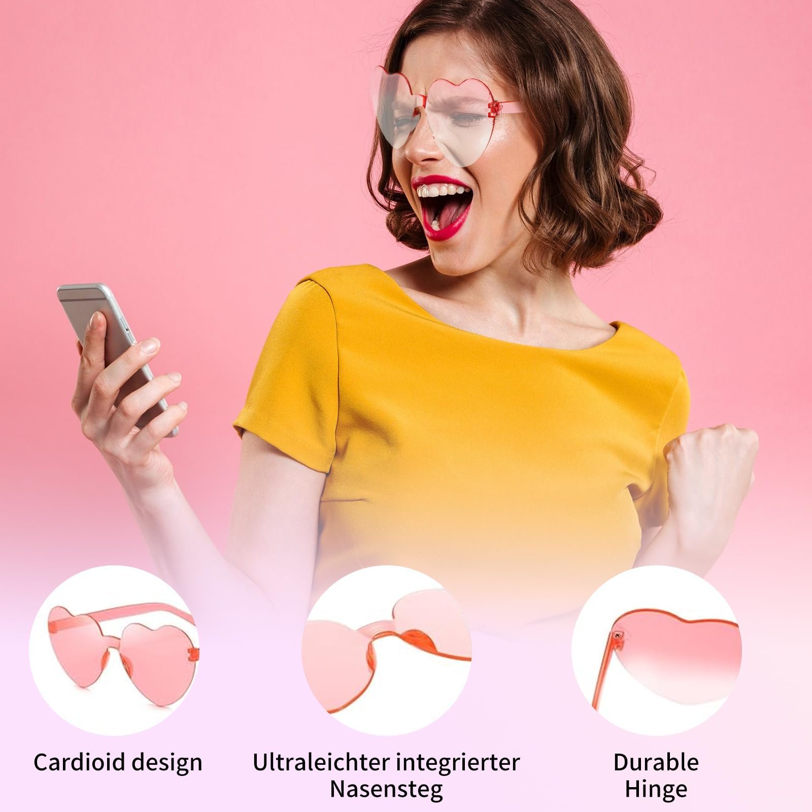 Солнцезащитные очки Сердце BNWRRCVKE Разноцветные 18 пар, фото №5 Солнцезащитные очки Сердце BNWRRCVKE Разноцветные 18 пар, фото №5