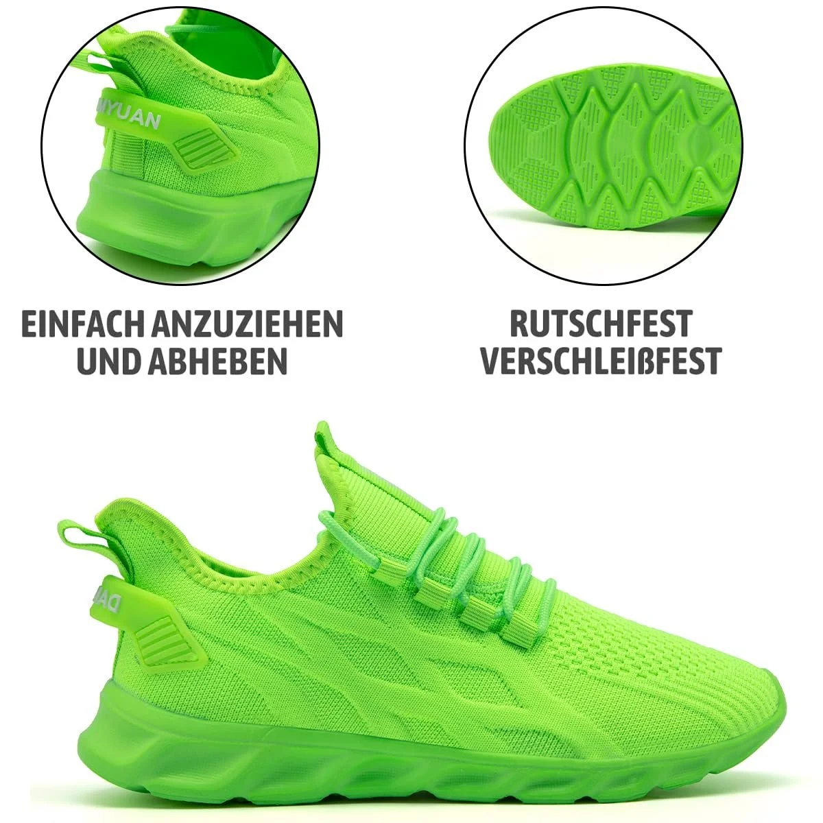 Кросівки Linenghs Світлий флуоресцентний зелений EU 46, фото №3