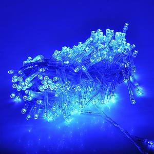 Гірлянди 200LED Діод Blue 8 режимів 13.5 метрів чорна ізоляція BOX - Фото 1
