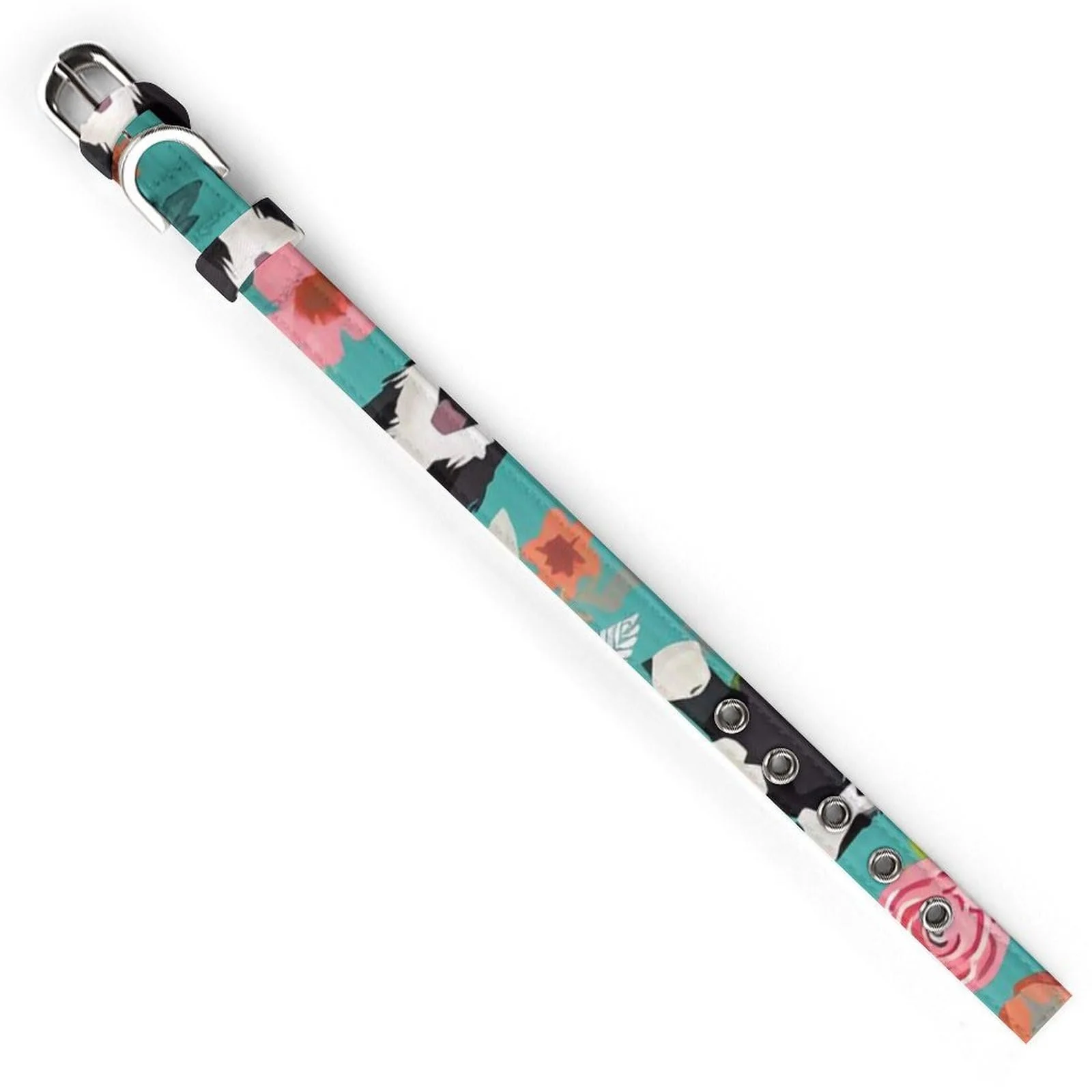 Ошейник для домашних животных Border Collie Floral Print стильный регулируемый легкий, фото №6