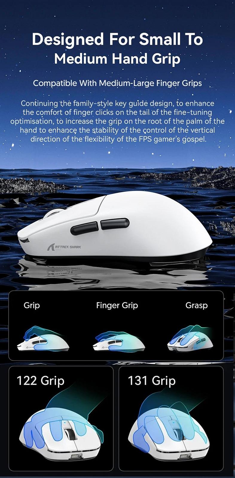 Игровая мышка Attack Shark R6 White PAW3950MAX 42K DPI 8000Гц 750IPS 50G, фото №10 Игровая мышка Attack Shark R6 White PAW3950MAX 42K DPI 8000Гц 750IPS 50G, фото №10