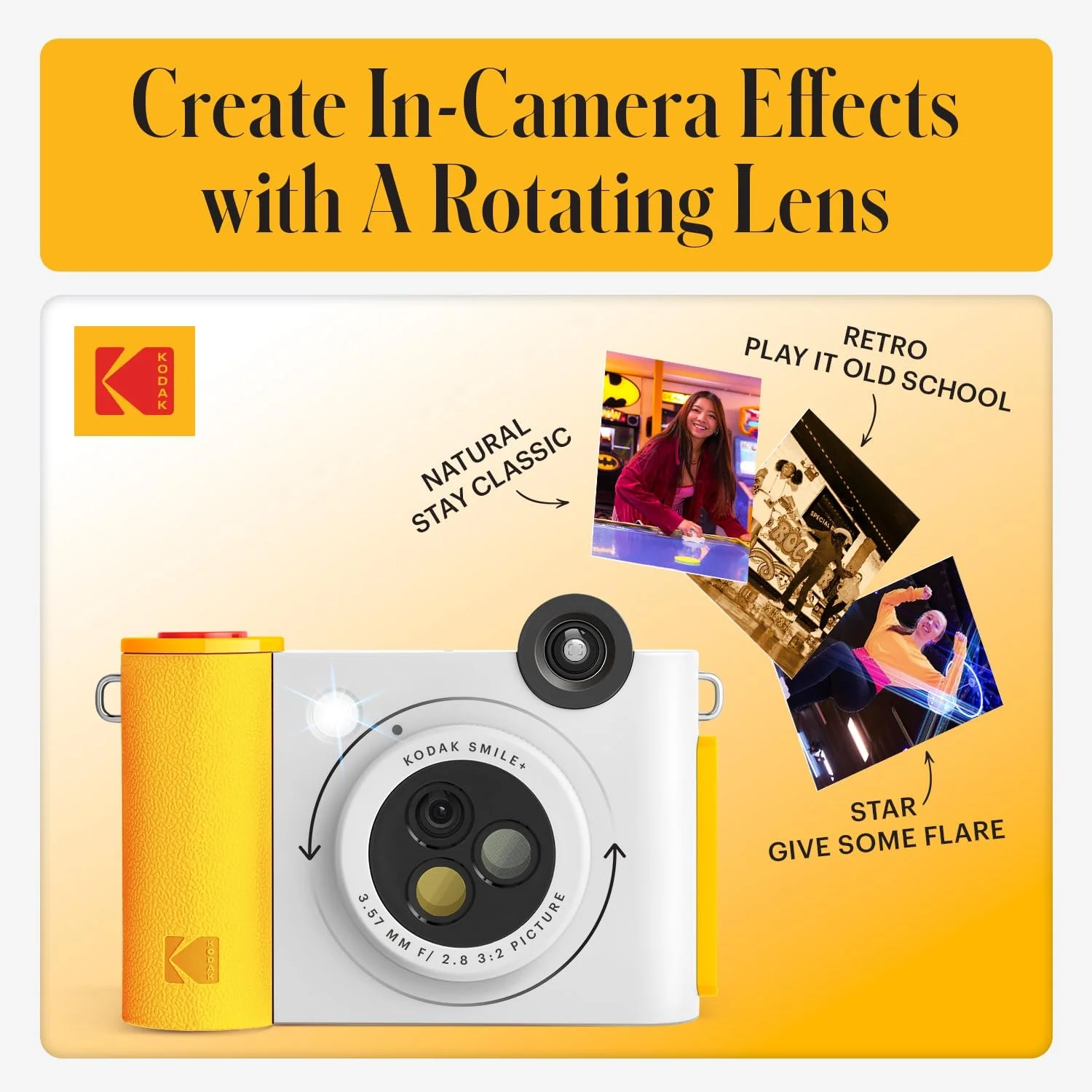 Цифровая камера мгновенной печати и фотопринтер Kodak Smile+ 10 МП Bluetooth Zinc 2x3" White, фото №5