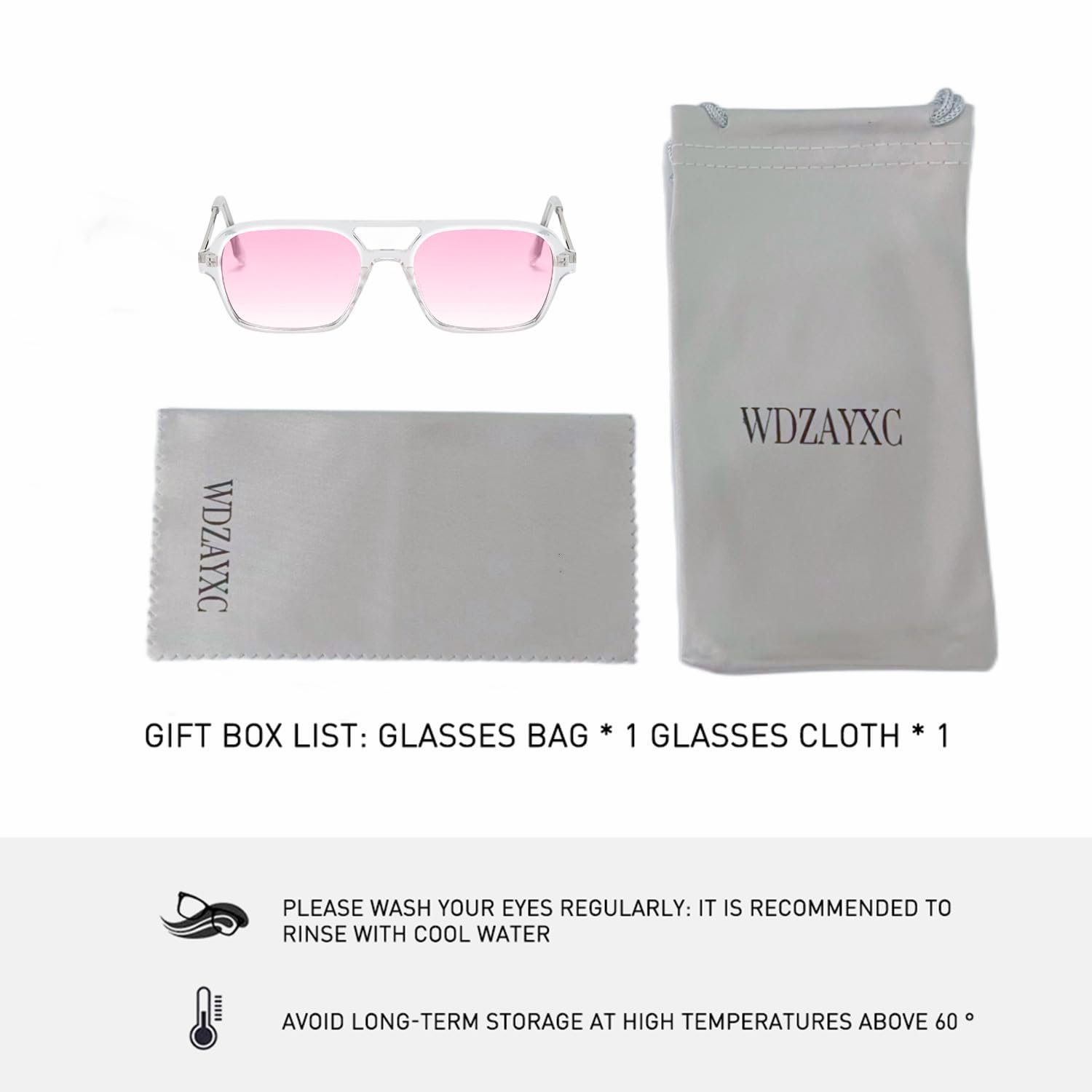 Модні вінтажні квадратні сонцезахисні окуляри для чоловіків і жінок WDZAYXC, фото №3