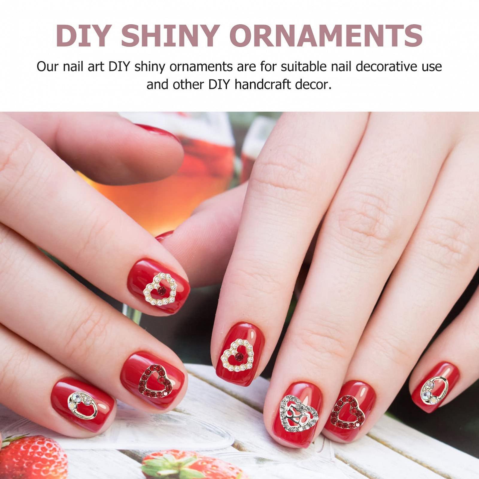 Стрази для нігтів у формі серця FOMIYES, 40 штприкраси для манікюру, гламур, фото №6