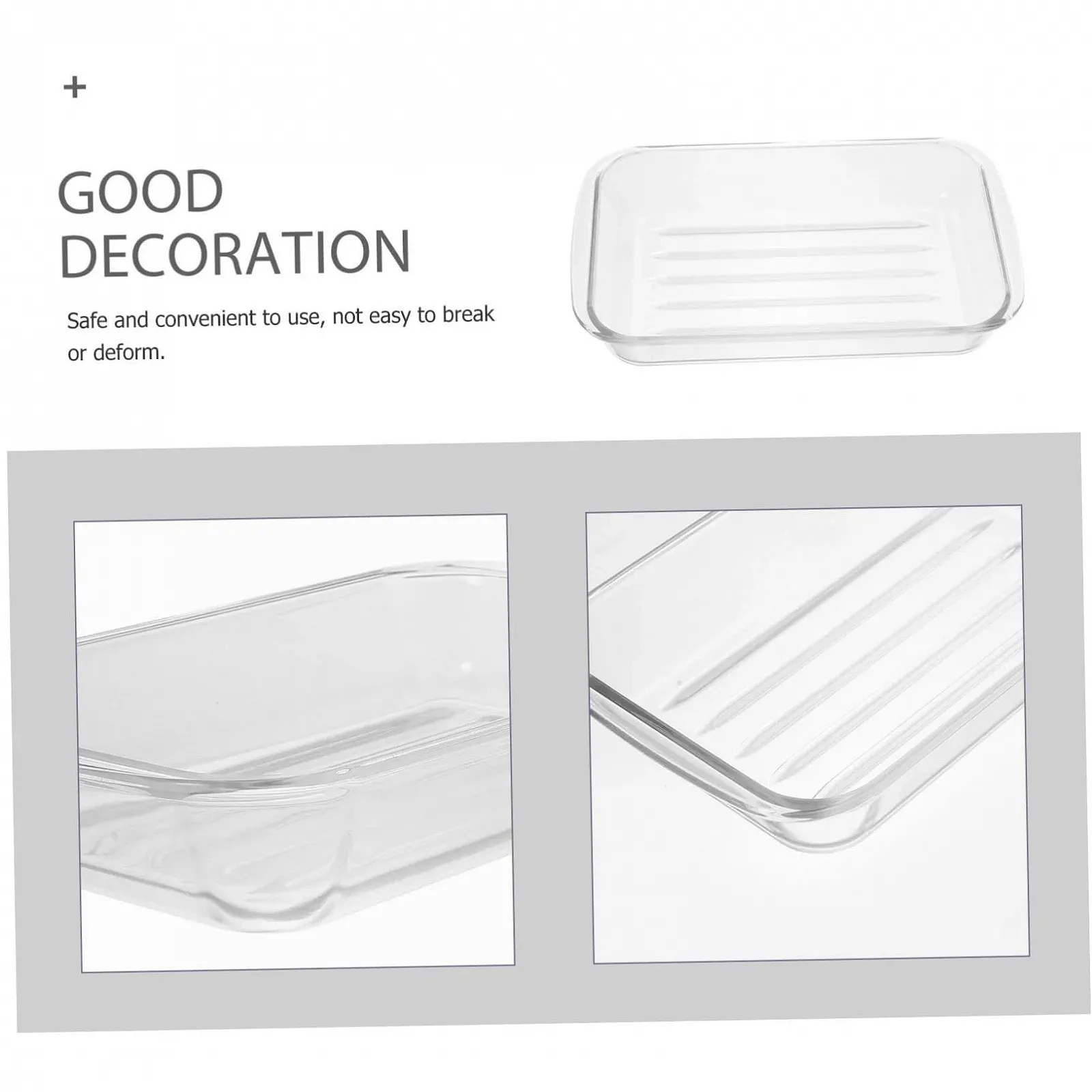 Велика скляна форма для випікання Luxshiny загартована прямокутна для мікрохвильової печі та духовки, фото №5