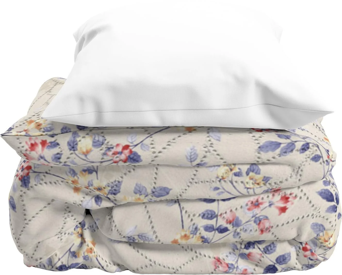 Покривало HOME ZEN HOUSEHOLD LINEN Літо Двостороннє Art Lotus 100 г Квітковий бежевий, фото №1