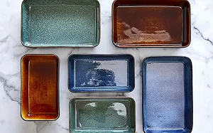 Форма для запекания лазаньи BITZ Stoneware прямоугольная 19 x 14 x 6 см Черный/Зеленый synthetic.ua - Фото 1