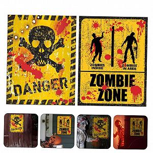 Наклейка на стіну Yardenfun Halloween Sign Danger Zombie synthetic.ua - Фото 1