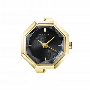 Годинник-кільце Rosefield Сталь SBGSG-O67 Чорний циферблат, золотий корпус 18 x 18 мм synthetic.ua - Фото 1