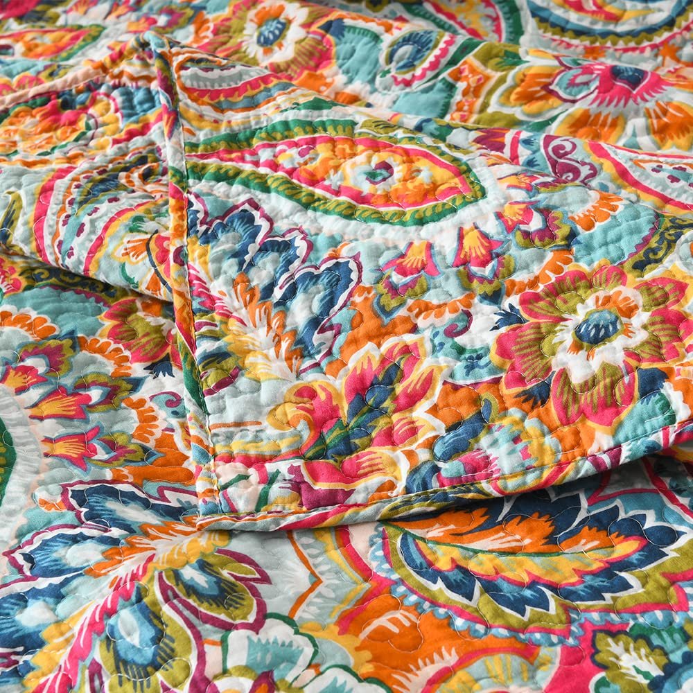 Покривало VISIMISI Бавовна Білий Квіти Пейслі, Накидка на ліжко, фото №8