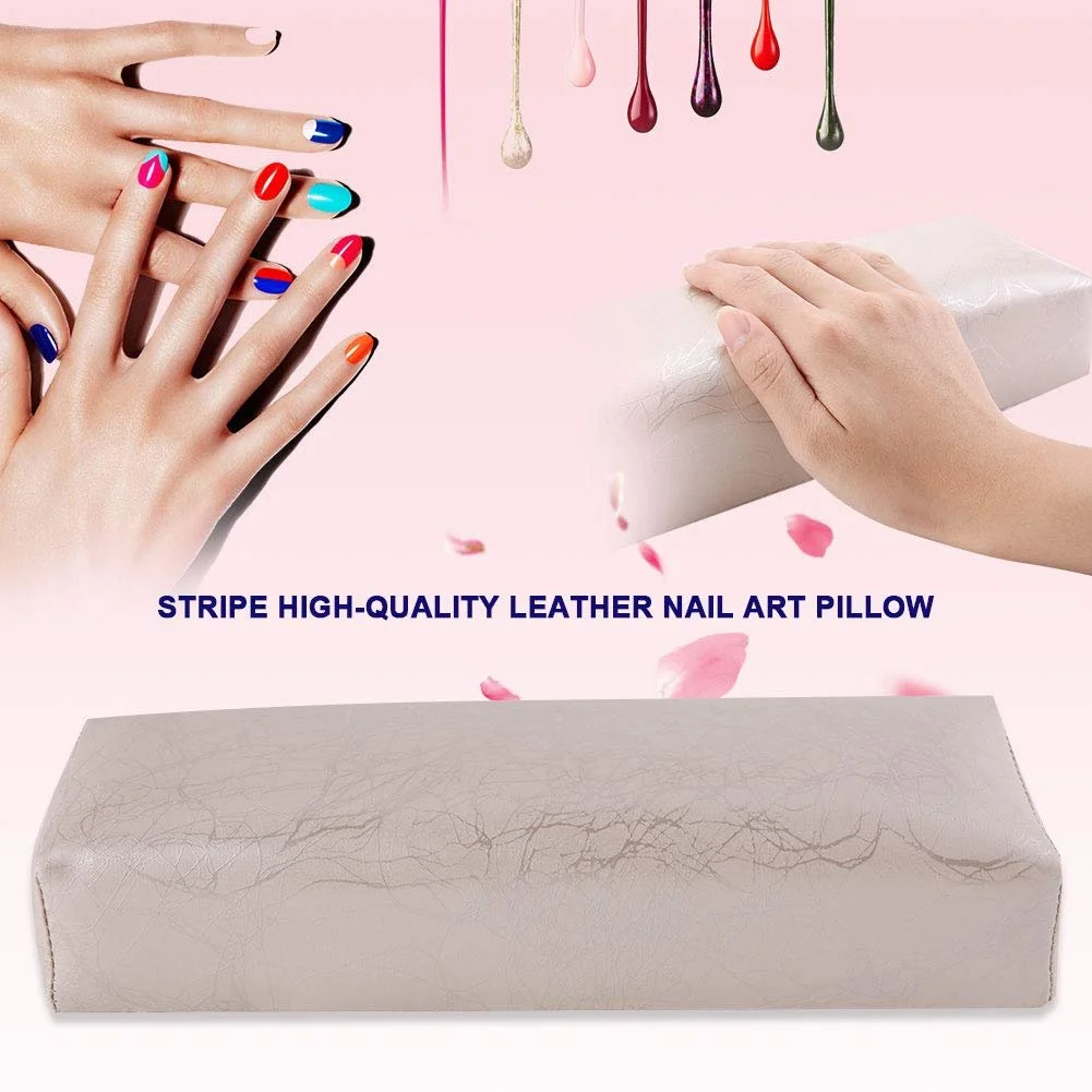 Подушка для манікюру смугаста Шкіра М'яка Губка Сріблястий, фото №2
