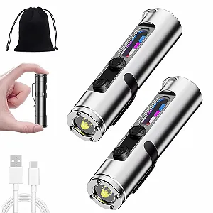 Перезаряджуваний Магнітний Надзвичайно Яскравий Тактичний Ліхтарик Срібний (2 шт) - Фото 1