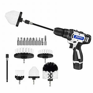 Міні дриль-шуруповерт з набором щіток Mini Cordless Drill and Scrubber Brush Set 45Nm 3/8" - Фото 1