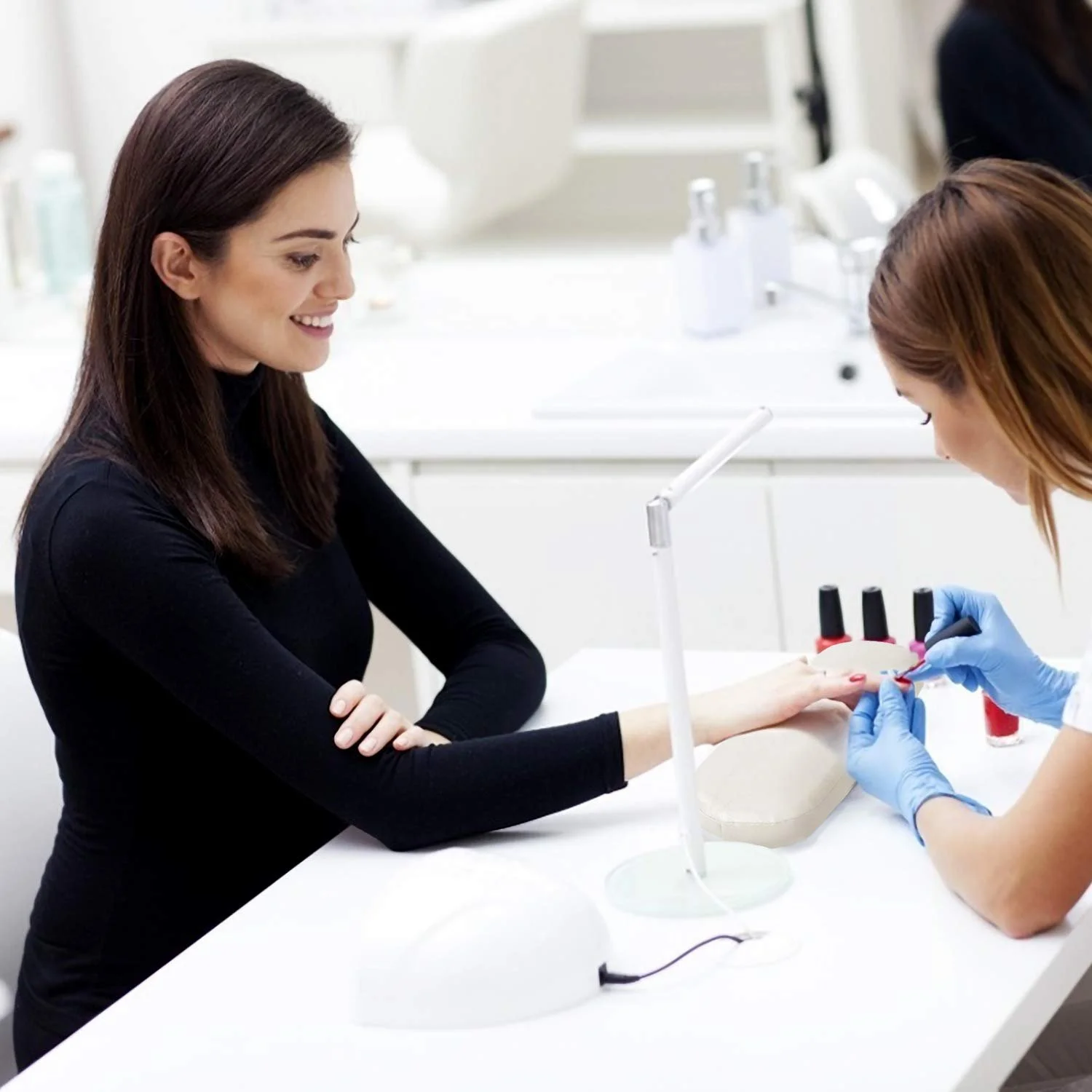 Подушка для рук для манікюру Шкіряна професійна Біла, фото №7