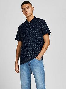 Поло JJEJACK DETAIL POLO SS NOOS 12201315 Blazer-AOP:Full Body Jack&Jones Темно-синій L - Фото 1