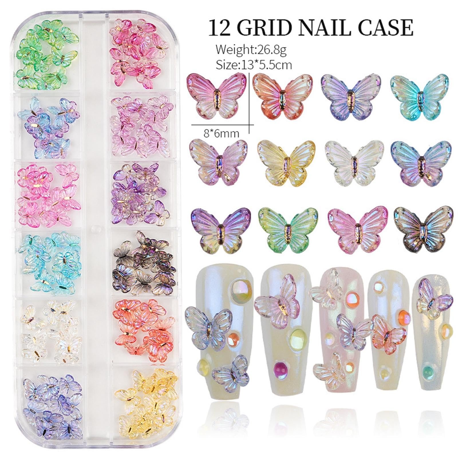 Стразы для ногтей Oshhni, наклейки для ногтей, подвески-бабочки для ногтей, маленькая бабочка, фото №2