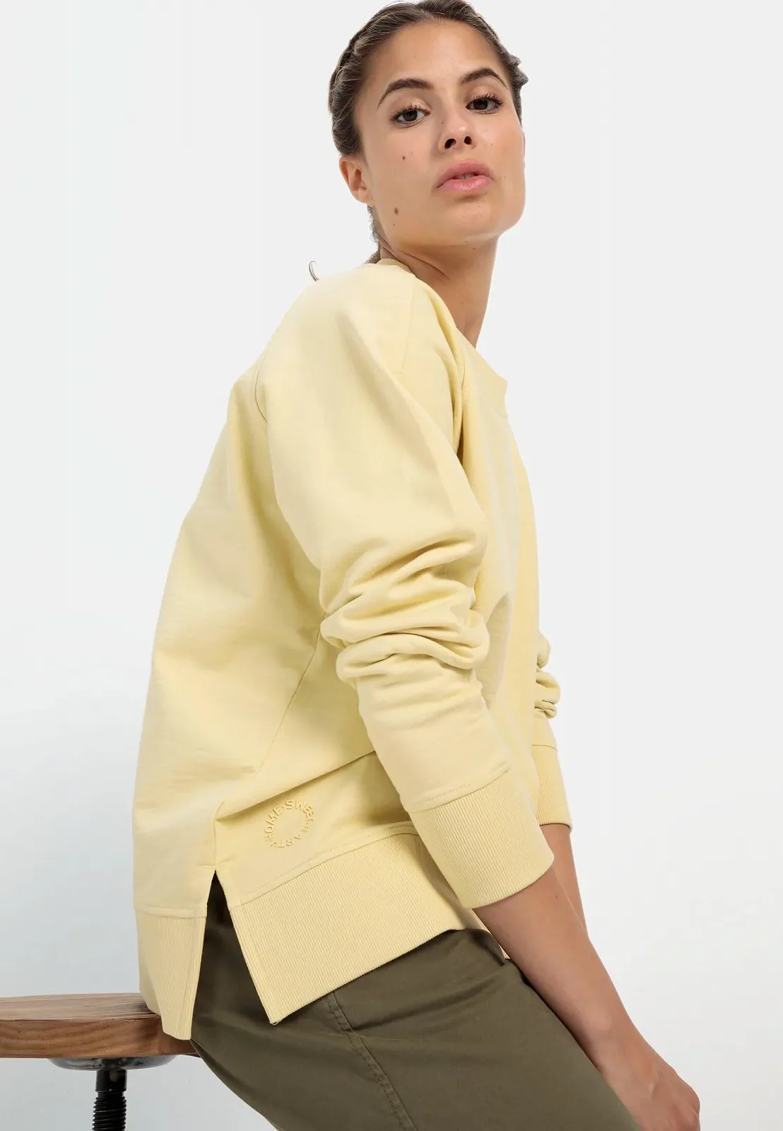 Жіночий Світшот camel active з круглим вирізом з чистої бавовни, фото №5