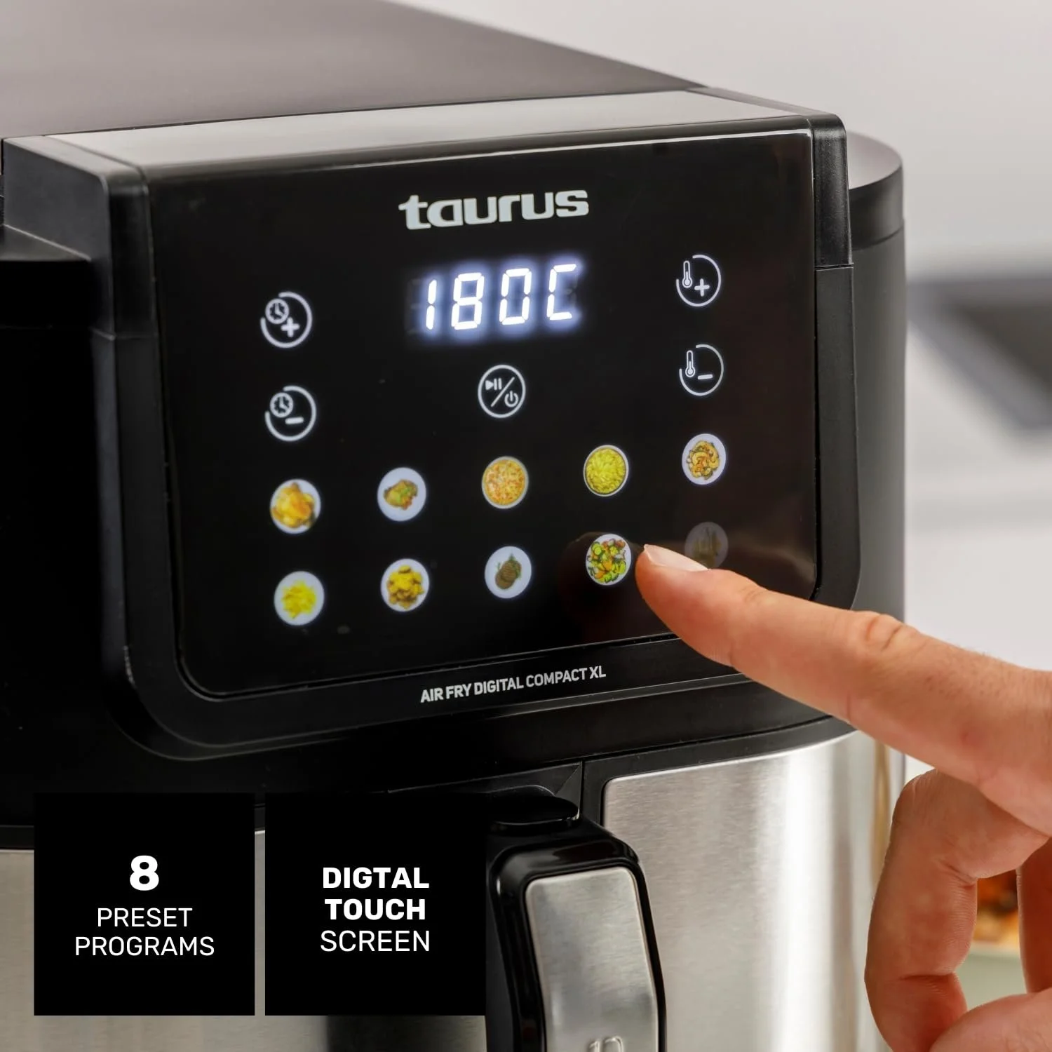 Мультипіч Taurus Air Fry Digital Compact XL 1700 Вт 8 л 8 програм сенсорний екран, фото №5 Мультипіч Taurus Air Fry Digital Compact XL 1700 Вт 8 л 8 програм сенсорний екран, фото №5