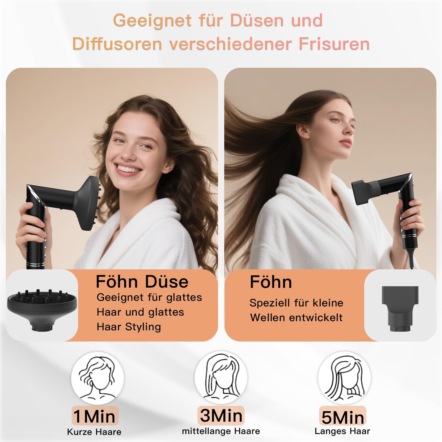 Набір повітряних стайлерів 9 в 1 з феном, плойкою та круглою щіткою 1400 Вт, фото №8