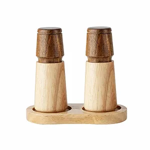 Ручний млинок для солі та спецій з дерева, регульований механізм помелу - Фото 1