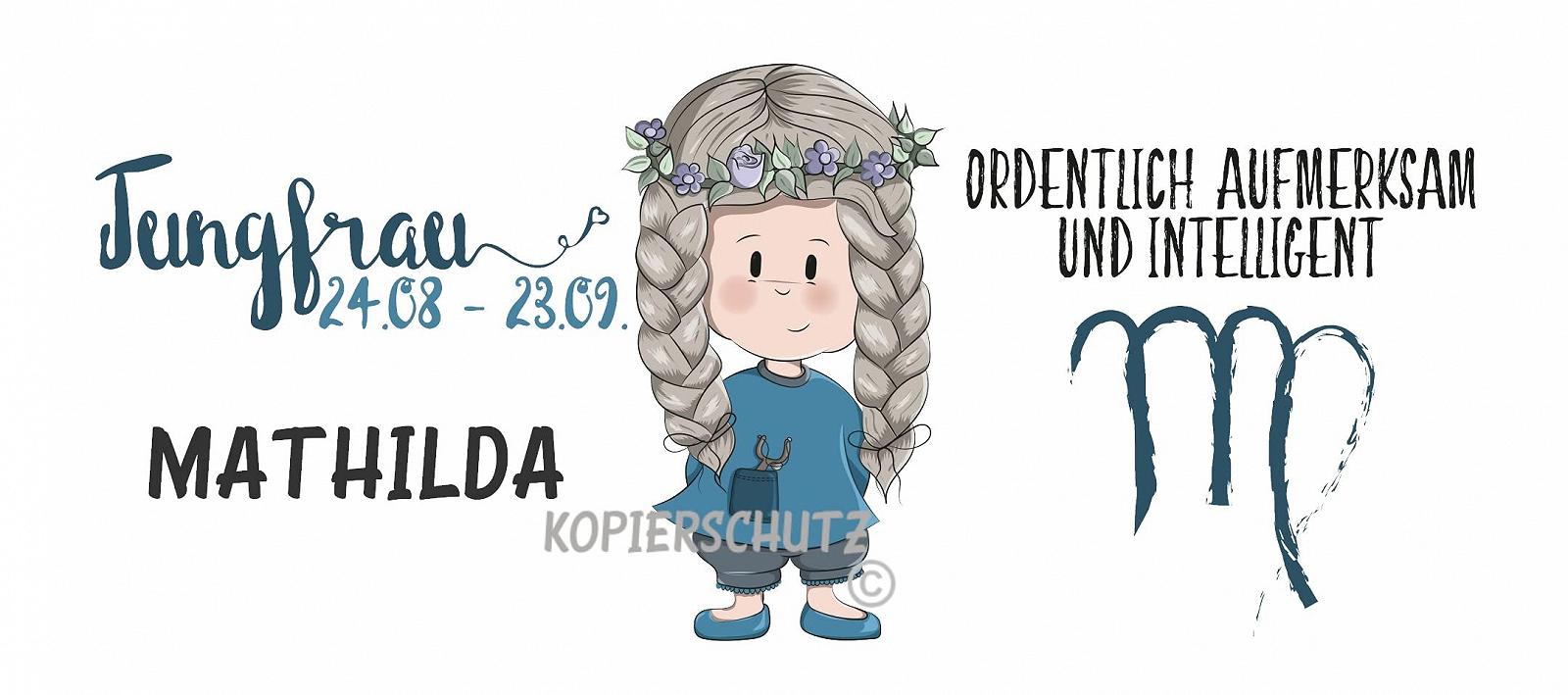 Персоналізована дитяча кружка Kilala з ім'ям, знак зодіаку Діва, фото №4