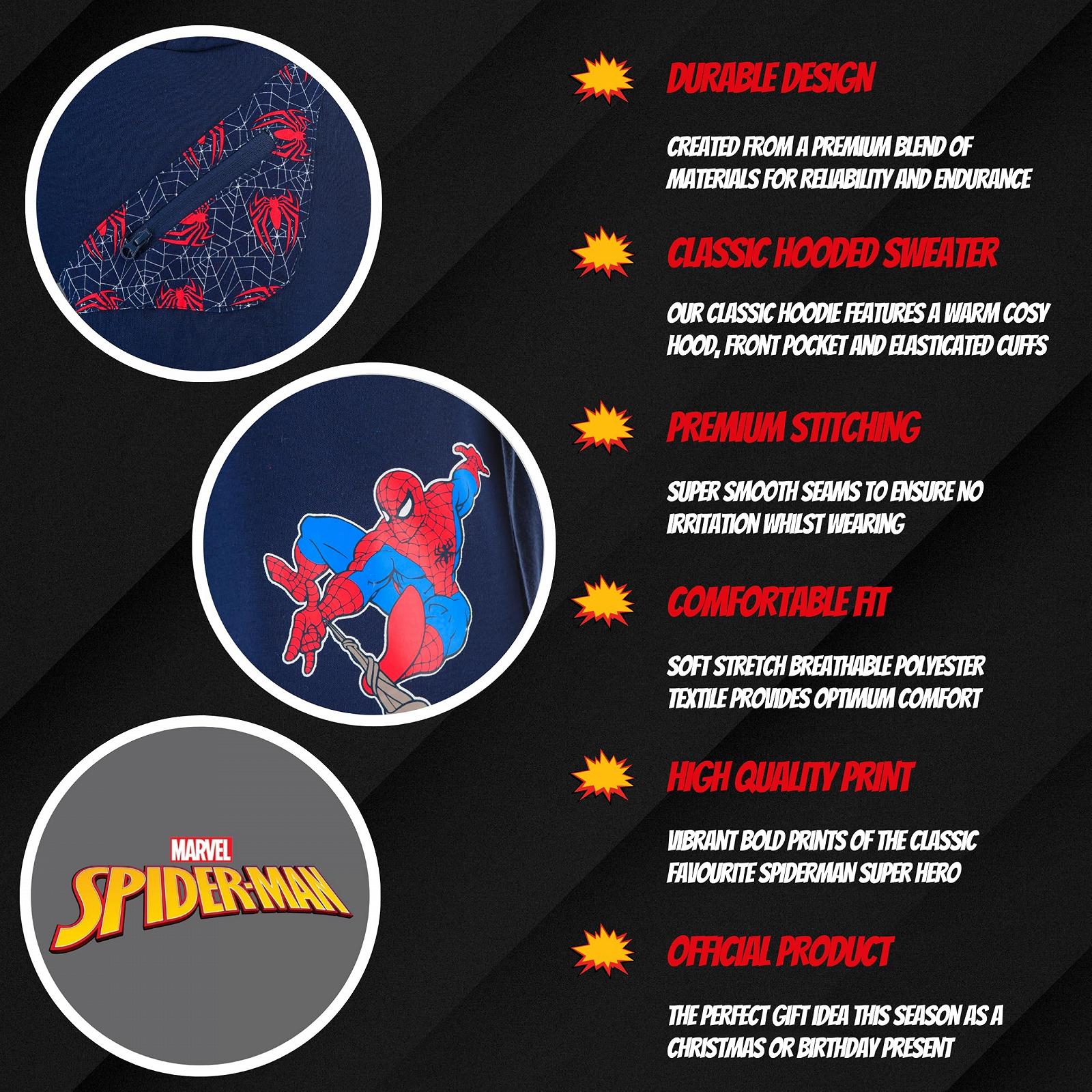 Худи Marvel Человек-паук для мальчиков, Мягкая текстильная толстовка с капюшоном, Подарок для детей, Размеры от 3 до 8 лет, фото №5