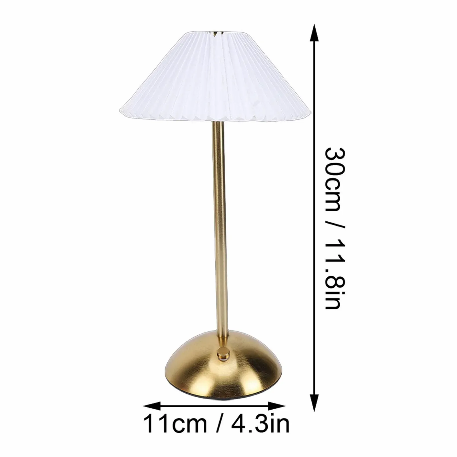 Настільна лампа Bewinner Cordless Touch Акумуляторна Плісований тканинний абажур (Style 1), фото №8