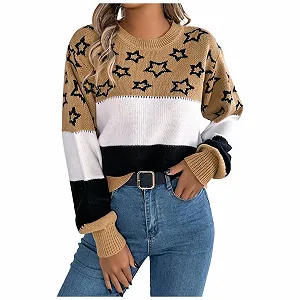 Пуловер Qzeanxy Классический Базовый С длинными рукавами - Фото 1