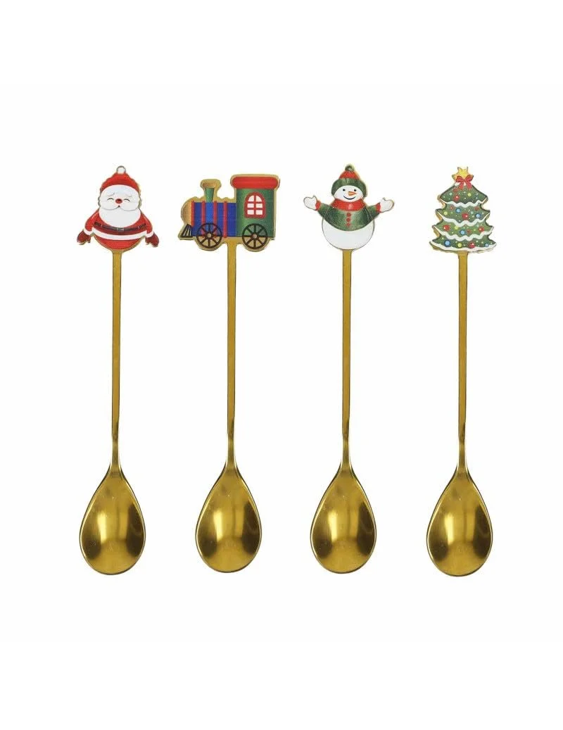 Ложка чайна Brandani Різдвяна колекція 81446 Набір 4 шт. Нержавіюча сталь, фото №1