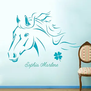 Наклейка на стіну Кінь та Конюшина M343B Розмір L Шоколадно-коричневий - Фото 1