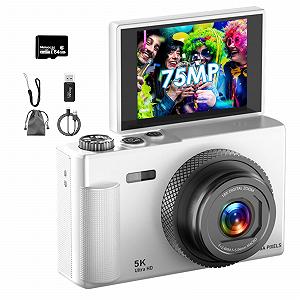 Цифрова камера Arosser UHD 5K 75MP 18X Zoom 2.83 дюйма карта 64GB - Фото 1