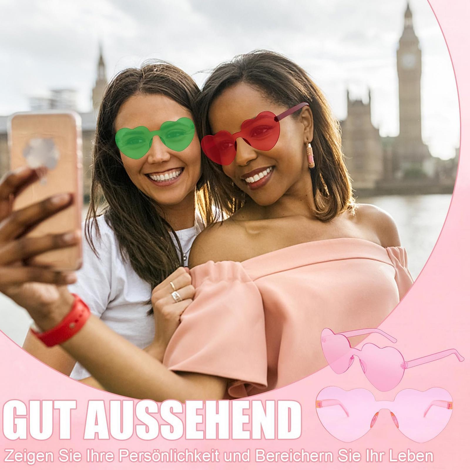 Сонцезахисні окуляри Серце Без оправи 12 пар, 12 кольорів, фото №5