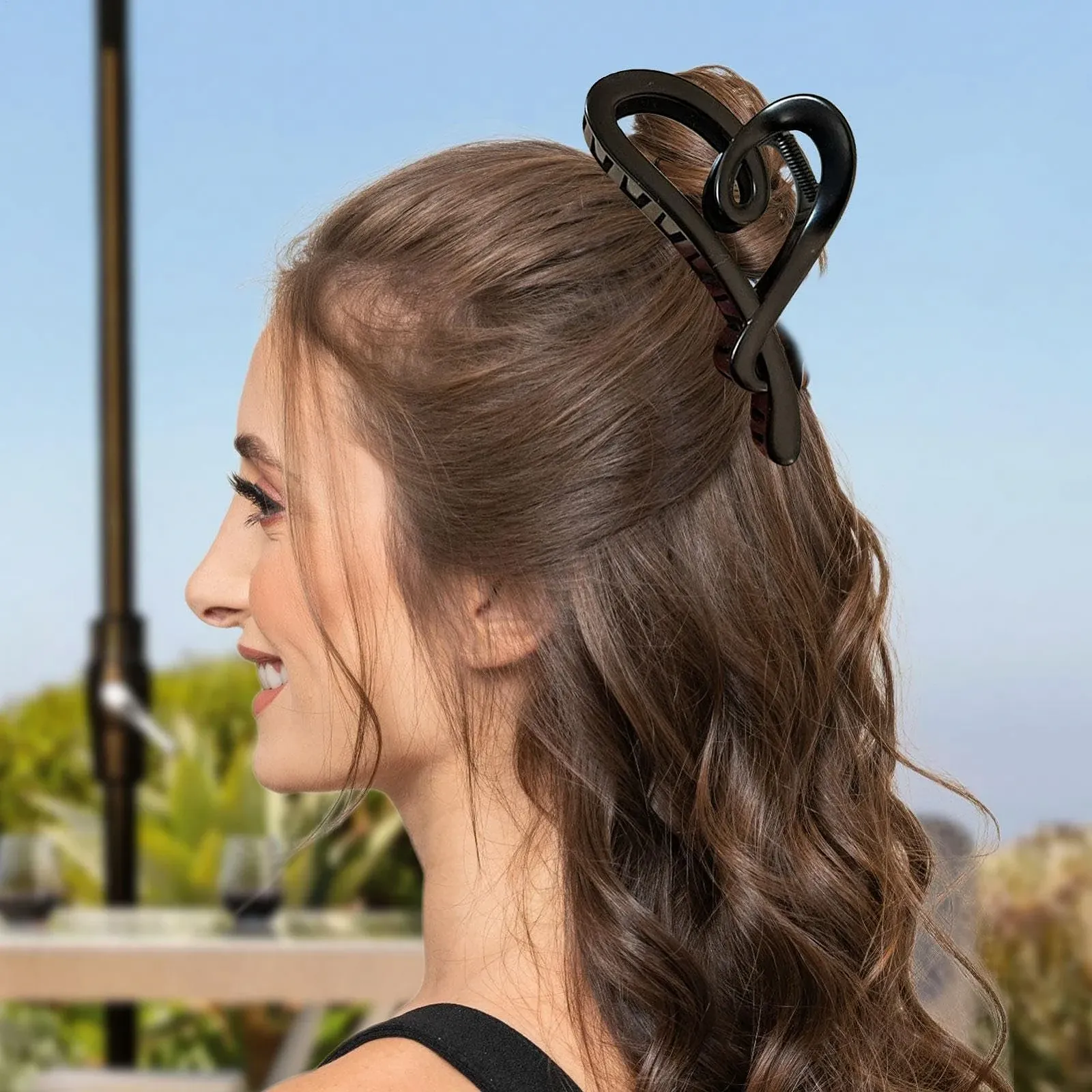 Заколка для волос в форме сердца с коготками Elegant of Love с прочным удержанием, матовая, фото №3