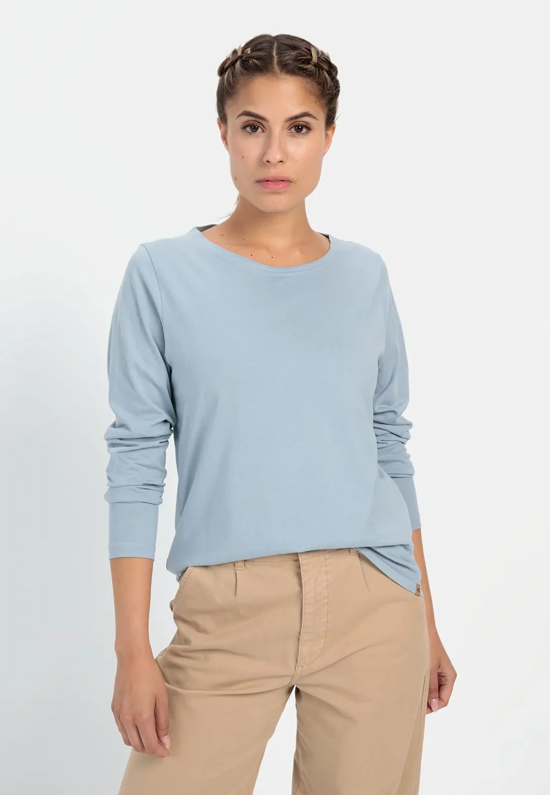 Жіночий світшот camel active з круглим вирізом з чистої бавовни, фото №2