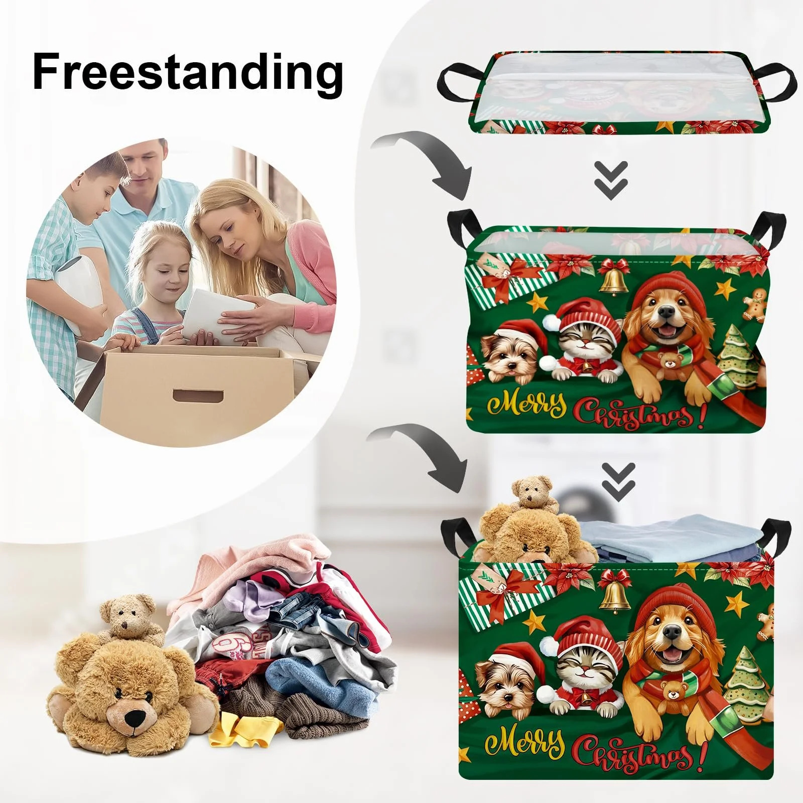 Корзина для игрушек HUUMONSS Рождественская для мальчиков девочек Водонепроницаемая, 36 л, фото №3 Корзина для игрушек HUUMONSS Рождественская для мальчиков девочек Водонепроницаемая, 36 л, фото №3