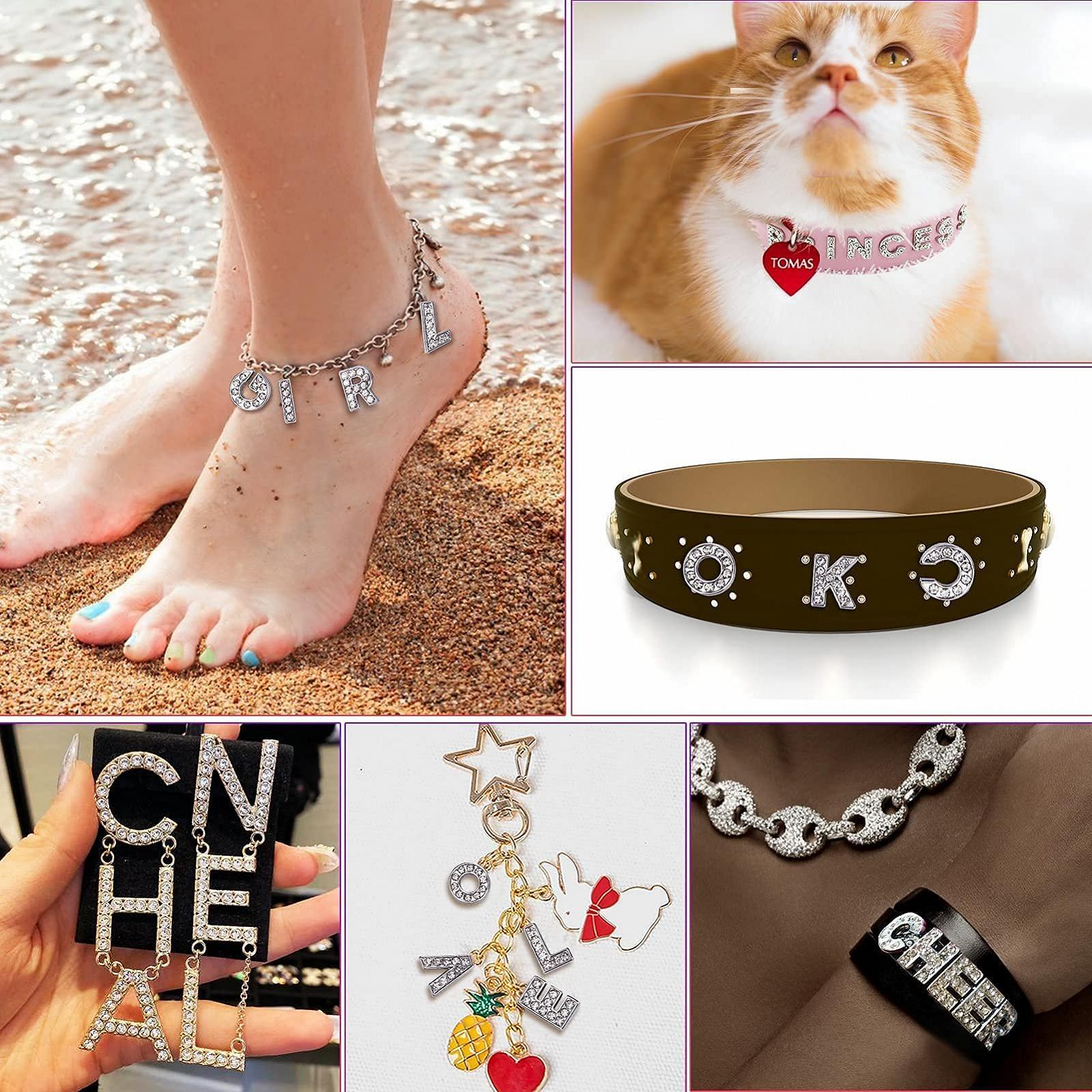 Украшения для ногтей AIERSA, 3D стразы в форме букв, 52 шт., серебристые, 8 мм, фото №6