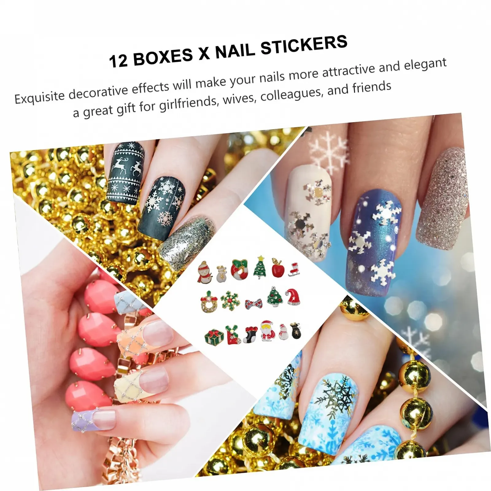 Прикраса для нігтівOOFAN Різдвяна тематика,, фото №8